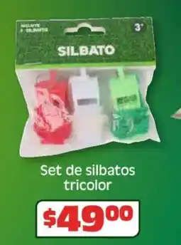 Soriana Híper Set de silbatos tricolor oferta