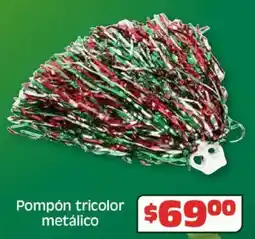 Soriana Híper Pompón tricolor metálico oferta