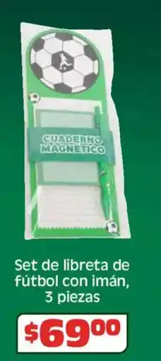Soriana Híper Set de libreta de fútbol con imán oferta