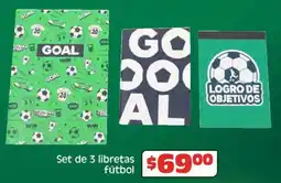 Soriana Híper Set de 3 libretas fútbol oferta