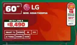 Soriana Híper Lg smart tv 60" webos 4k uhd oferta