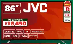 Soriana Híper Jvc smart tv 86" roku oferta
