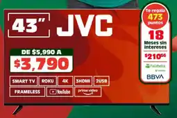 Soriana Híper Jvc smart tv 43" roku 4k oferta