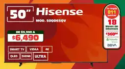 Soriana Híper Hisense smart tv 50" oferta
