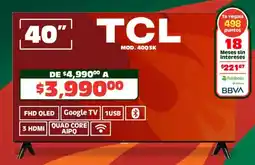 Soriana Híper Tcl smart tv 40" oferta