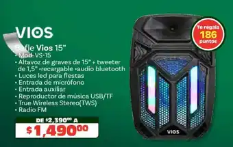Soriana Híper Vios bafle 15" oferta