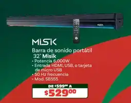 Soriana Híper Misik barra de sonido portátil 32" oferta
