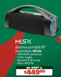 Soriana Híper Misik bocina portátil bt boombox oferta