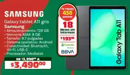 Soriana Híper Samsung galaxy tablet A11 gris oferta
