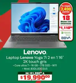 Soriana Híper Lenovo laptop yoga oferta