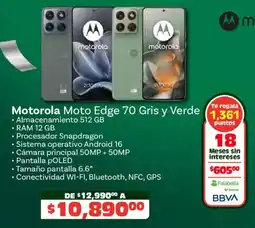 Soriana Híper Motorola moto edge 70 gris y verde oferta