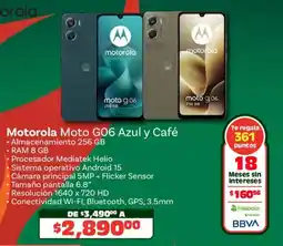Soriana Híper Motorola moto G06 azul y café oferta