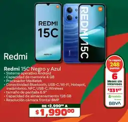 Soriana Híper Redmi 15c negro y azul oferta