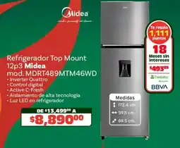 Soriana Híper Midea refrigerador top mount 12p3 oferta