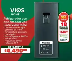 Soriana Híper Vios home refrigerador con dispensador 7p3 plata oferta