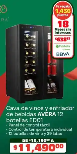 Soriana Híper Avera cava de vinos y enfriador de bebidas oferta