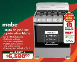 Soriana Híper Mabe estufa de piso 30" copete silver oferta
