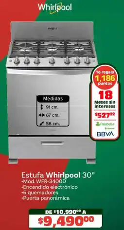 Soriana Híper Whirlpool estufa 30" oferta