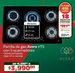 Soriana Híper Avera parrilla de gas avera vt5 con 5 quemadores oferta