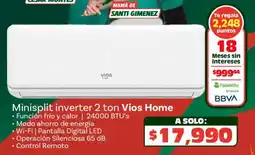 Soriana Híper Vios home minisplit inverter 2 ton oferta