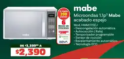 Soriana Híper Mabe microondas 1.1p³ acabado espejo oferta