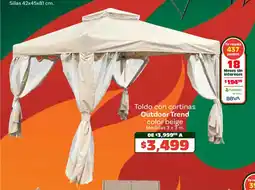 Soriana Híper Outdoor trend toldo con cortinas color beige oferta