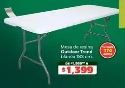 Soriana Híper Outdoor trend mesa de resina blanca oferta