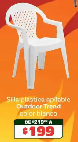 Soriana Híper Outdoor trend silla plástica apilable color blanco oferta