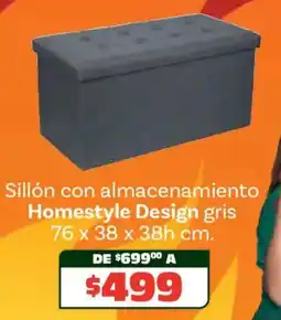 Soriana Híper Homestyle design sillón con almacenamiento gris oferta