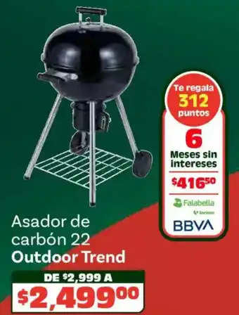 Soriana Híper Outdoor trend asador de carbón 22 oferta