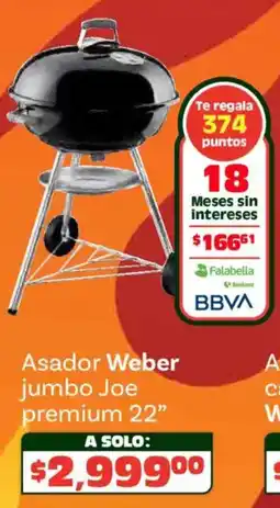 Soriana Híper Weber asador jumbo joe premium 22" oferta