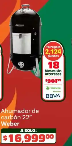 Soriana Híper Weber Ahumador de carbón 22" oferta
