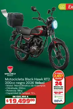 Soriana Híper Veloci motors motocicleta black hawk rt2 oferta