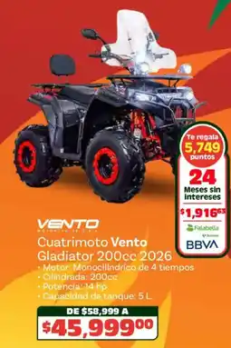 Soriana Híper Vento cuatrimoto gladiator oferta