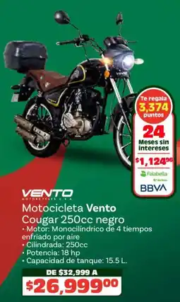 Soriana Híper Vento motocicleta cougar oferta