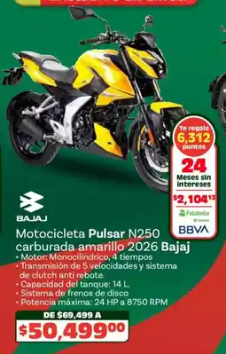 Soriana Híper Вајај motocicleta pulsar N250 carburada amarillo oferta