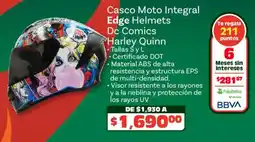 Soriana Híper Edge casco moto integral helmets dc comics harley quinn oferta