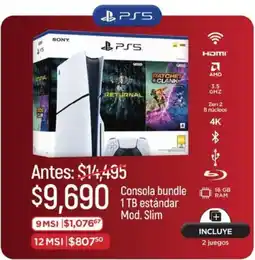 Chedraui Sony consola bundle 1 tb estándar oferta