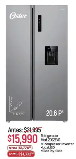 Chedraui Oster refrigerador oferta