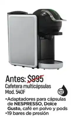 Chedraui Cafetera multicápsulas oferta