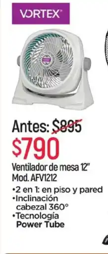 Chedraui Vortex ventilador de mesa 12" oferta