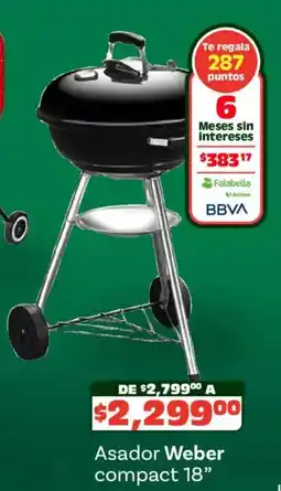 Soriana Mercado Asador Weber compact 18" oferta