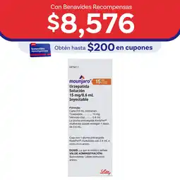 Farmacias Benavides 15 mg Tirzepatida/0.6 ml Solución Inyectable oferta