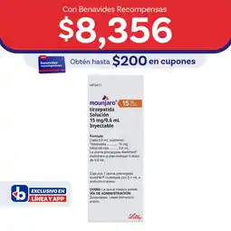 Farmacias Benavides 15 mg Tirzepatida/0.6 ml Solución Inyectable oferta