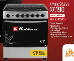 Chedraui Koblenz estufa valencia 30" oferta
