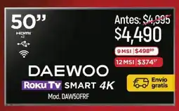 Chedraui Daewoo roku tv smart 50" oferta