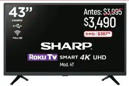 Chedraui Sharp roku tv smart 43" oferta