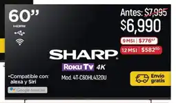 Chedraui Sharp smart tv 60" oferta
