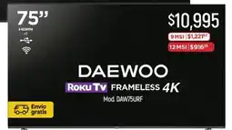 Chedraui Daewoo smart tv 75" oferta