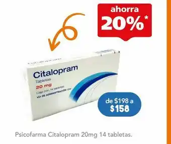 Farmacia San Pablo Citalopram 20 mg 14 tabletas oferta